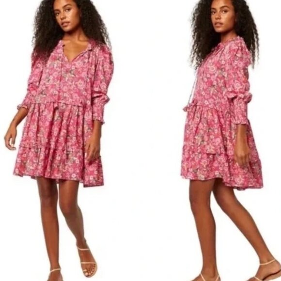 MISA Los Angeles Maya Tiered Swing Dress Floral Size XS - Picture 1 of 15